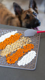 extra large interactive lick mat ideal for various spreads. Pumpkin, peanut butter and yogurt.  