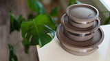 Thre sizes of heavy duty stainless steel dg bowls with matching lids( sold separtely). 