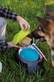 Food storage on the go for dogs.  Great for traveling with pets. 