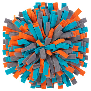 Blue Orange and grey snuffle mat for dogs. 