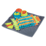 Multi barrier snuffle mat with integrated lick mat. 