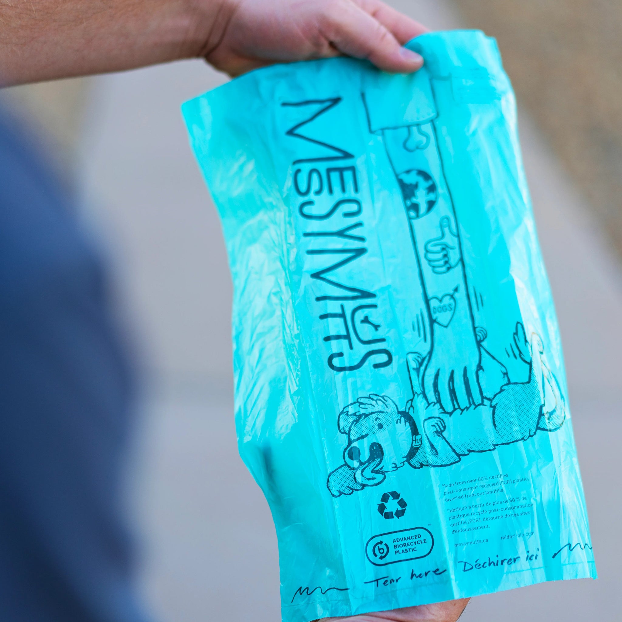 Messy Mutts Poop Bag Dispenser with Silicone Strap-15 Bags Included