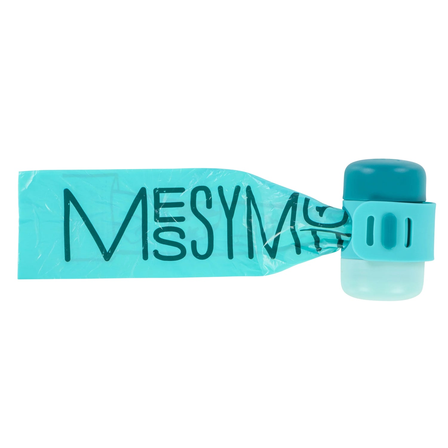 The best dog poop bag and holder combination.  Blue bags with a multi colour blue holder. 