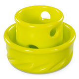 Small green enrichment dog toy for dogs up to 25 pounds.