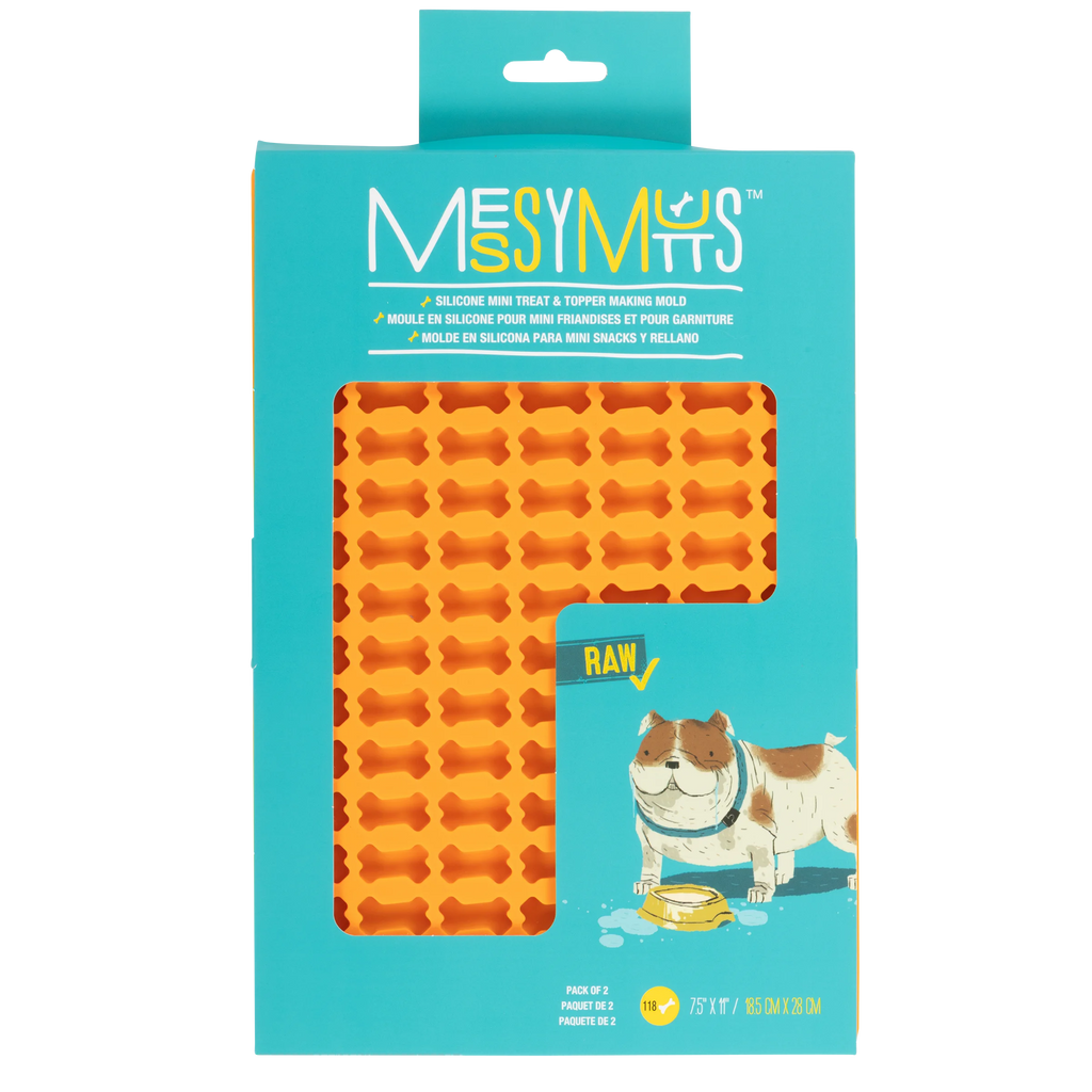 Messy Mutt mini trat molds in hang card packaging.