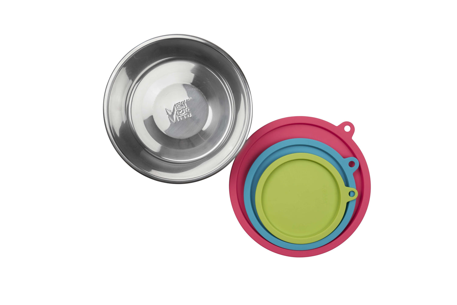 Three sizes of bowls with lids to fit your messy Mutts feeders amongst other recognized brands. Dishwasher safe.