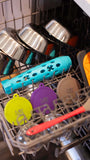 Teal bullystick/treat holder that is dishwasher safe and durable. 
