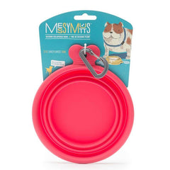 Watermelon Collapsible silicone travel bowl with carabiner clips to your lease or pack for easy storage.