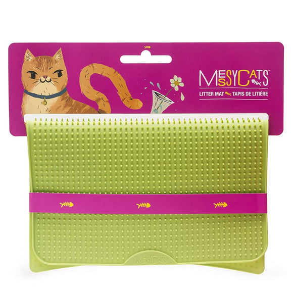 Green silicone cat litter mat.  Soft on cats feet.