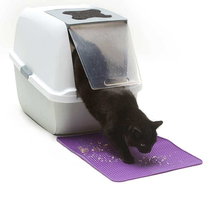 Cat litte mat that fits in from of most cat litter boxes and is easy to clean. 