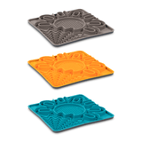 3 different surfaces on the cat or dog lick mat to engage and intrigue your pet. 