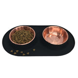 Silicone base for dog bowls that catch the spills and mess.  