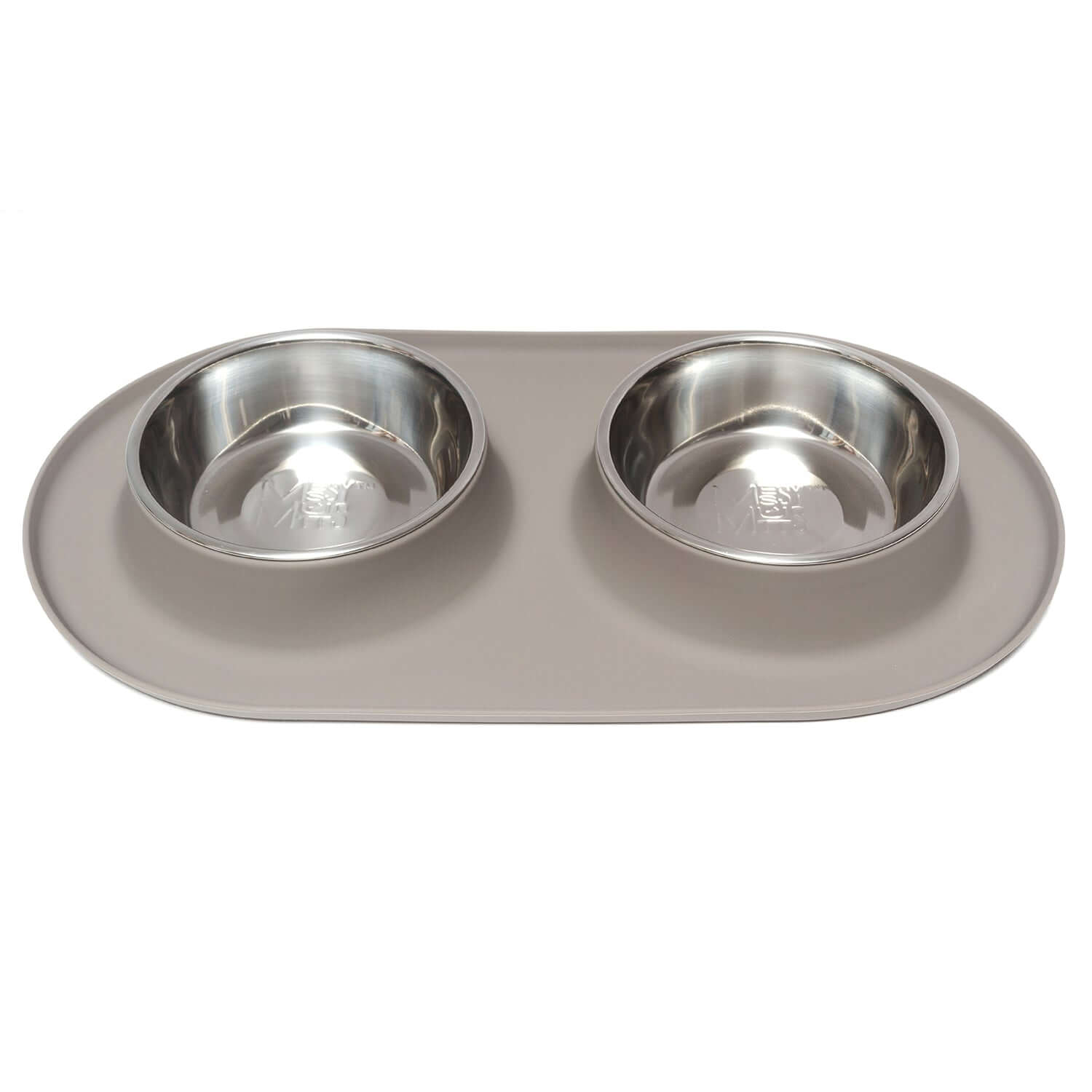 Grey silicone  and stainless steel double dog diner
