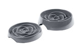 Easy to clean, dishwasher safe grey dog slow feeders.