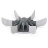Durable dog bowl insert to slow down feeding.  Grey with flexible wings to create barriers .