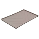 Grey large dog bowl mat.  Sturdy sides makes for easy carrying.  Designed to stay dry below the bowls.