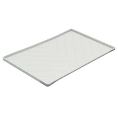 Light grey dog bowl mat.  Silicone foe easy cleaning. Dishwasher safe. 