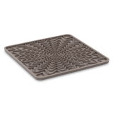 Interactive grey dog lick mat.  