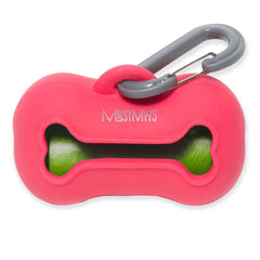 Red (Watermelon) dog wast bag holder.  Comes with Earth rate dog poop bags to get you started. 