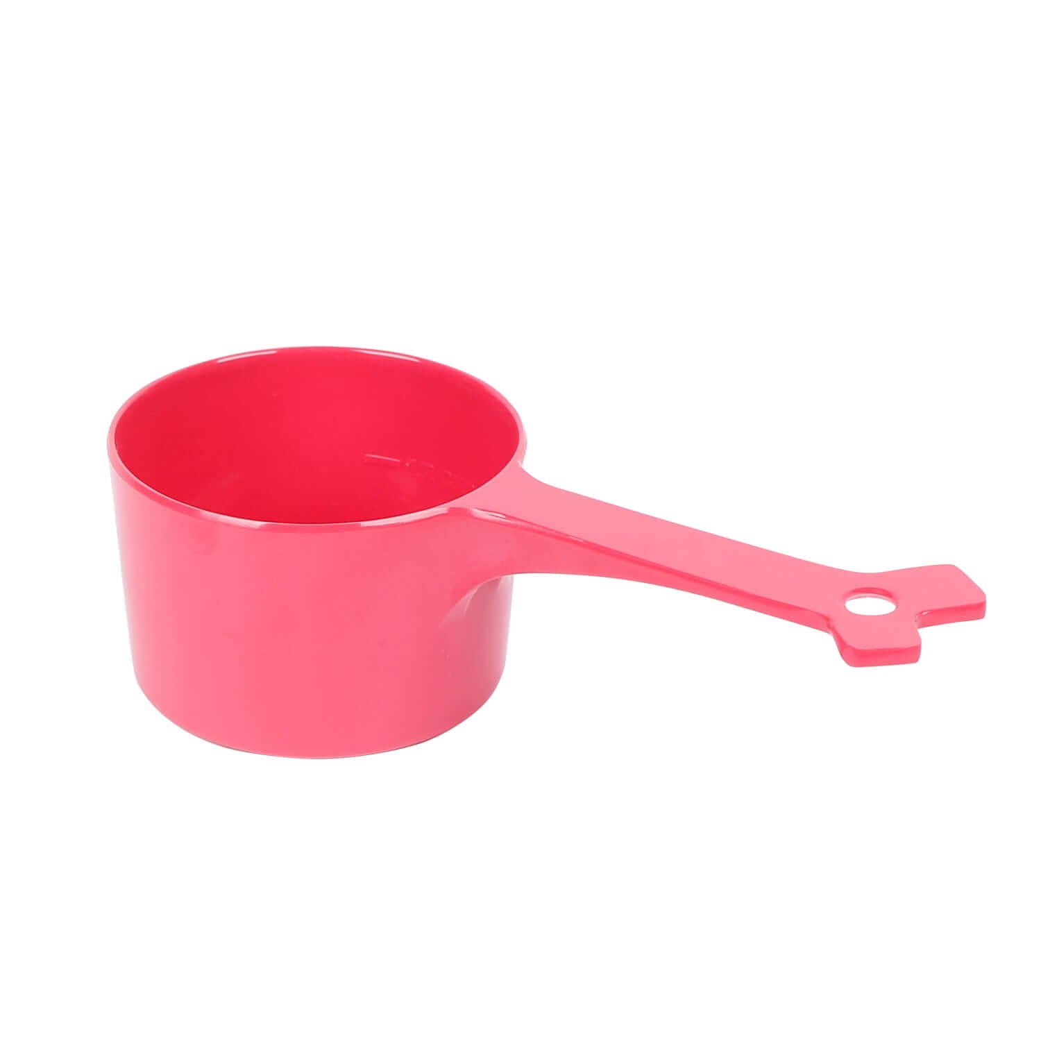 Watermelon (red) colour 1 cup dog food scoop.  1/2 cup fill line.  