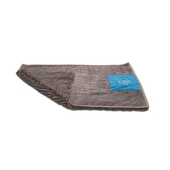 Dog mat with pockets in the back for drying.  Just pick it up and dry off your dog!