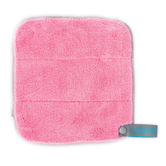 Pink mini microfiber dog towel.  Machine washable.