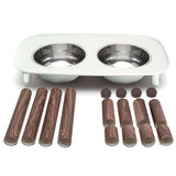 all part shown that are included in the box.  12 legs, 4 feet, 2  stainless steel bowls and bowl holder.  Ships flat.