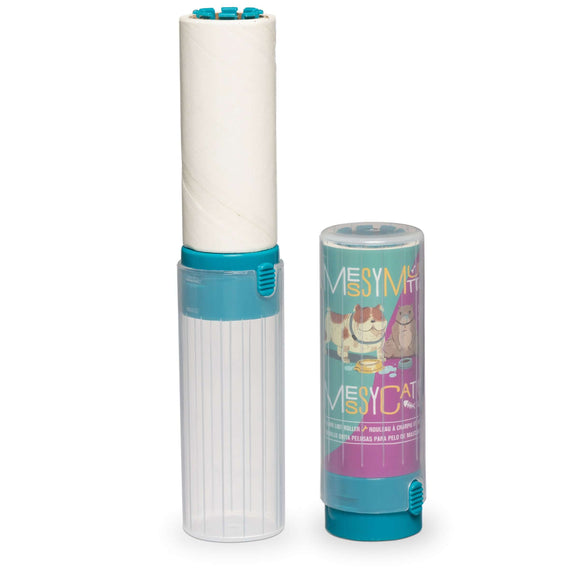 Travel pet lint roller.  Protective cap also used as a handle.  