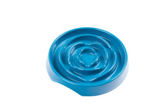 Blue dog or cat slow down bowl.  1.75 cups capacity.  Interactive feeding  for better digestion. 