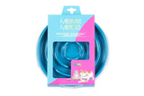 Blue melamine cat or dog slow down bowl.  Great for the interactive feeding. 