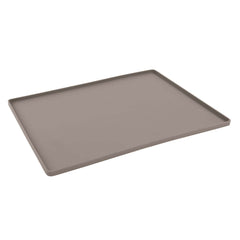 Warm grey dog or cat bowl mat.  Helps keeps cat bowls and dog bowls in place.  Protects floors from spilled water or food. 