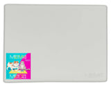 Light grey cat bowl mat.  +Non slip  and protects your floors from unwanted spills.  Raised edge to contain the mess.