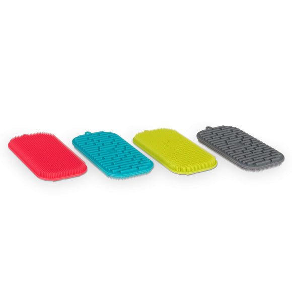 Silicone dog bowl sponges.  Two sided silicone sponges.   Also great for brushing fur off of clothing or fabrics. 