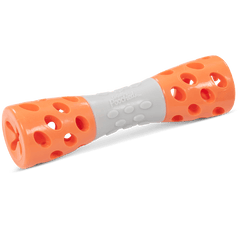 Durable dog toy with squeaker. Easy to clean.
