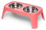 Coral elevated double dog feeder. 1.5 cups per bowl. 