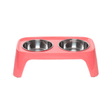 Coral raised double dog bowl for medium sized dogs.  