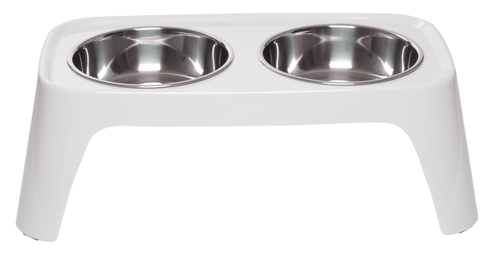 Light grey 6 inch raised double dog diner.  