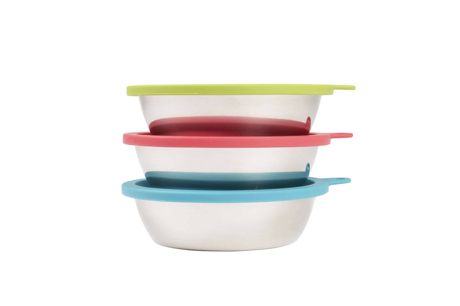 Stackable bowls set.  For easy storage dog bowls. 