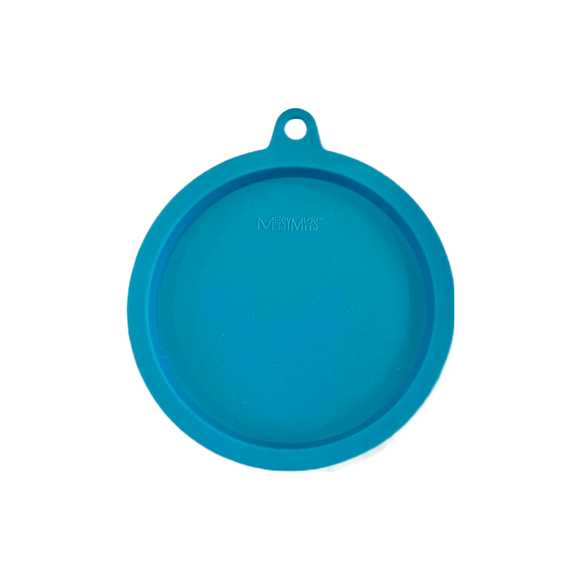 Blue dog bowl lid, air tight seal, dishwasher safe. 