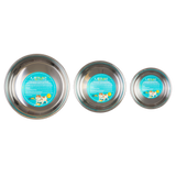 Size comparison of stainless steel dog bowls.  