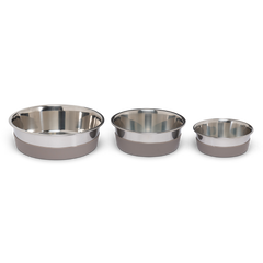 Three size of non slip dog bowls.  Size large is 4.5 cups.
