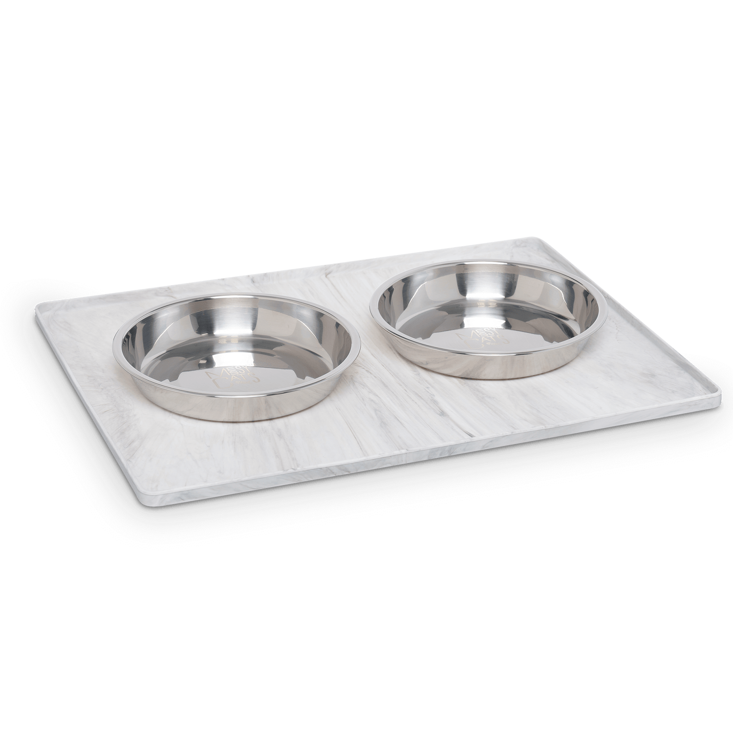 Non slip cat and dog bowl mat.  Rolls up for easy storage.  Fits two bowls with ease.  