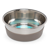 Non slip stainless steel dog bowl. 