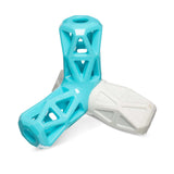Durable teal and grey dog toy.  